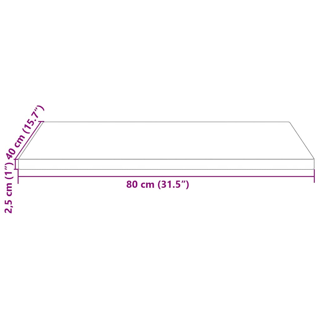 Tafelblad rechthoekig 80x40x2,5 cm massief grenenhout is nu te koop bij PeponiXL, paradijselijk wonen!
