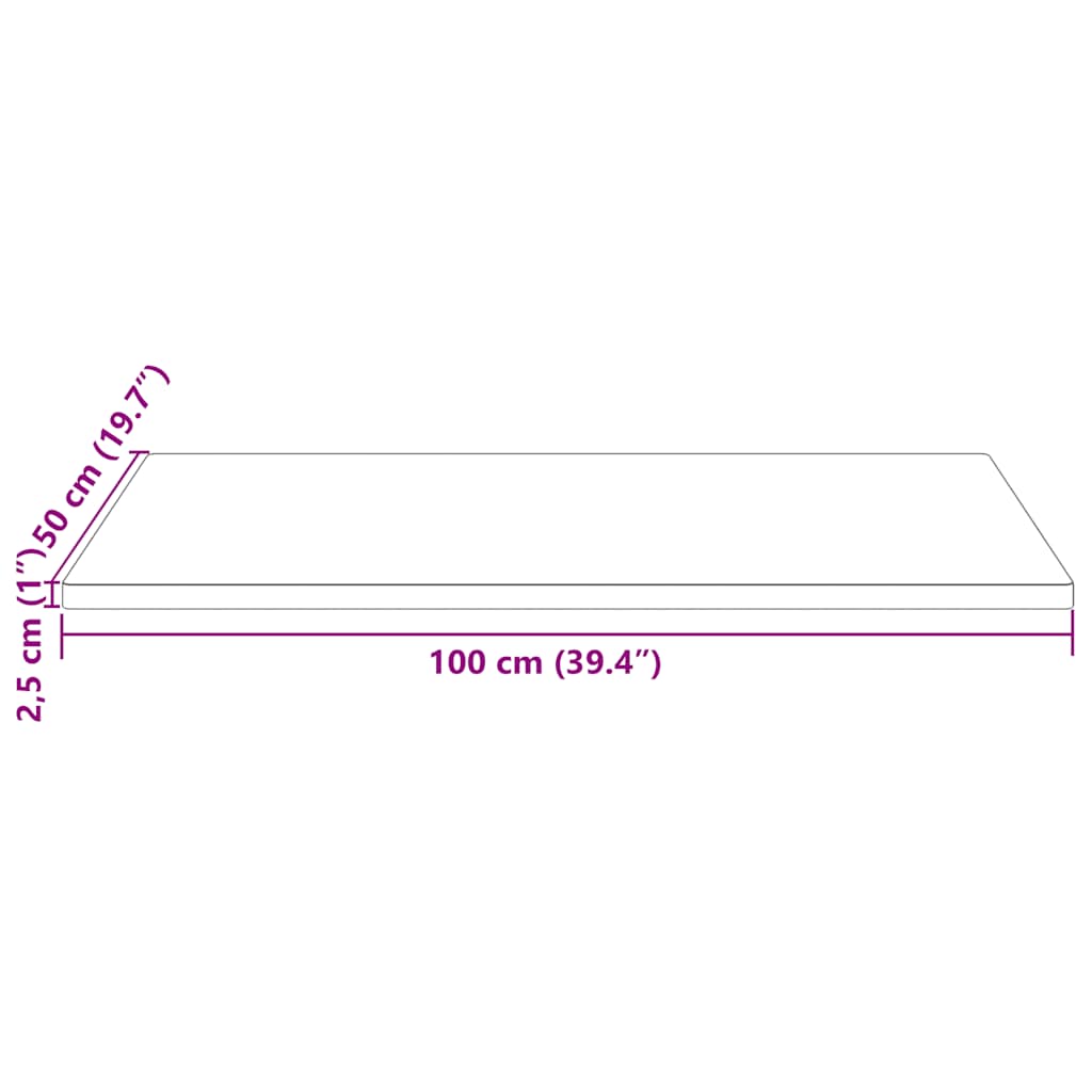 Tafelblad rechthoekig 100x50x2,5 cm massief grenenhout wit is nu te koop bij PeponiXL, paradijselijk wonen!