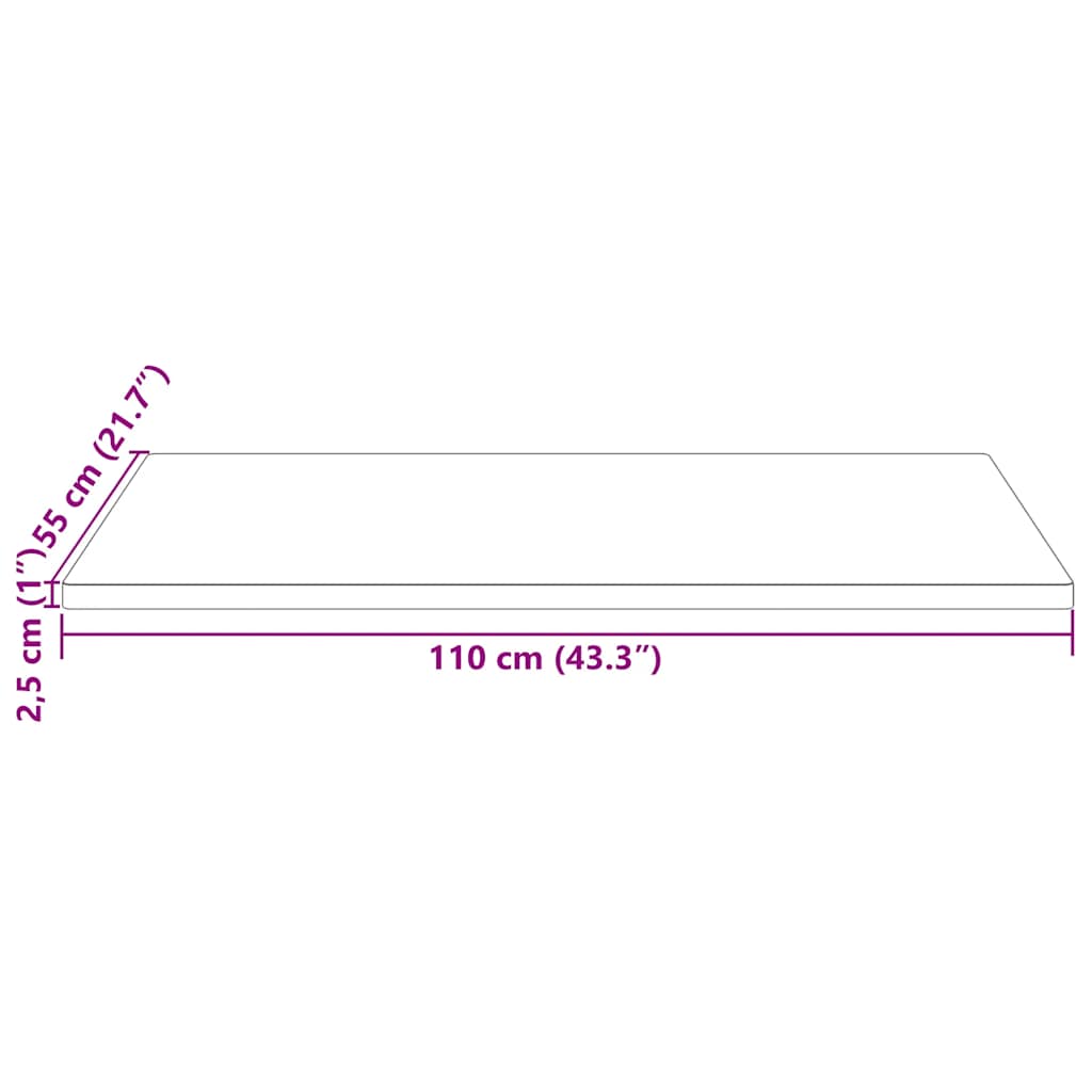 Tafelblad rechthoekig 110x55x2,5 cm massief grenenhout is nu te koop bij PeponiXL, paradijselijk wonen!