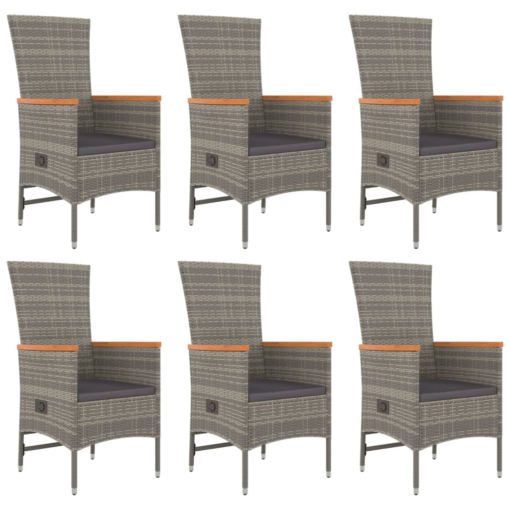 7-delige Tuinset met kussens poly rattan grijs is nu te koop bij PeponiXL, paradijselijk wonen!