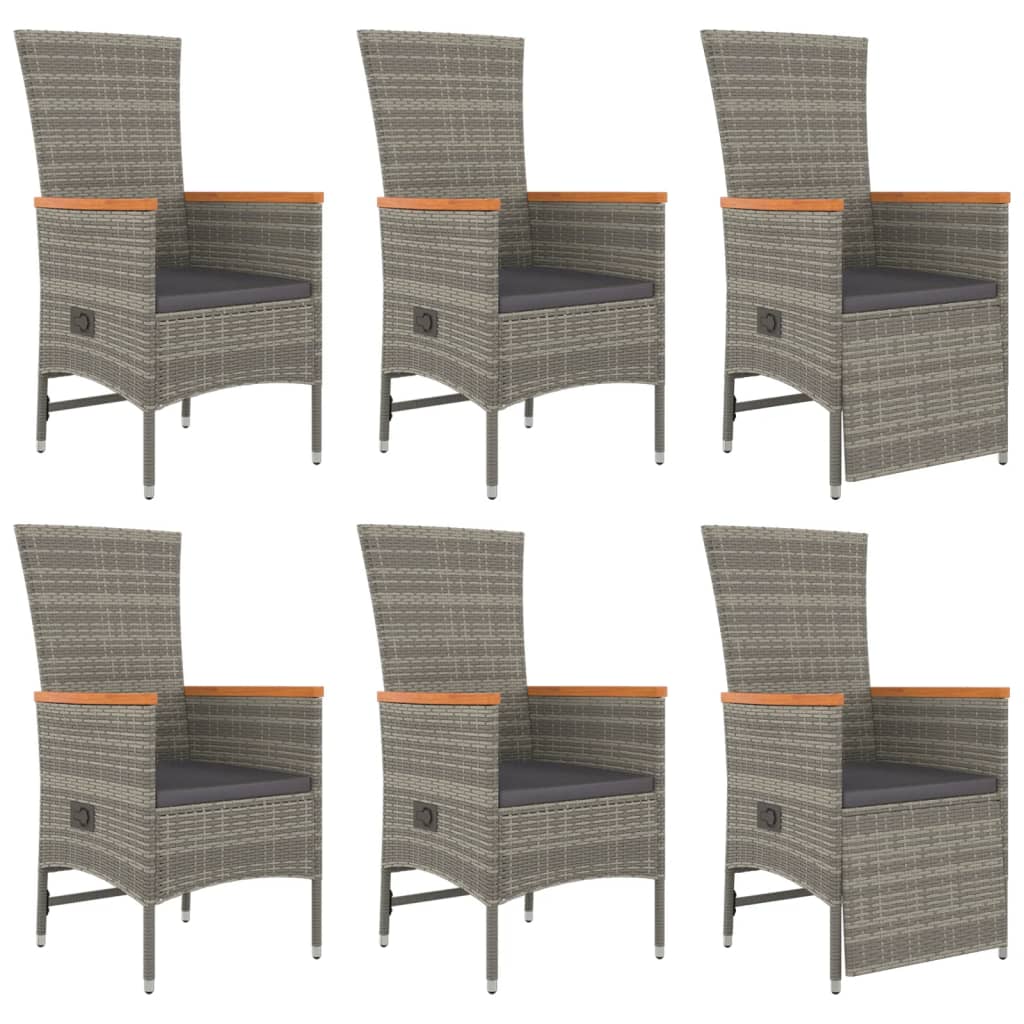 7-delige Tuinset met kussens poly rattan grijs is nu te koop bij PeponiXL, paradijselijk wonen!