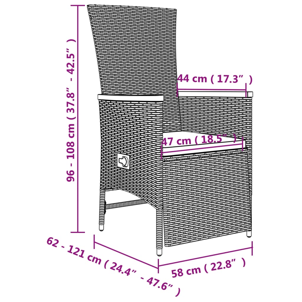 7-delige Tuinset met kussens poly rattan grijs is nu te koop bij PeponiXL, paradijselijk wonen!