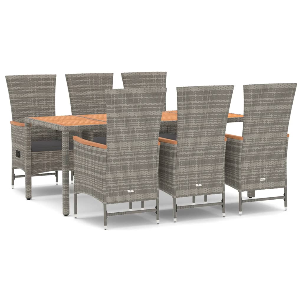 7-delige Tuinset met kussens poly rattan grijs is nu te koop bij PeponiXL, paradijselijk wonen!