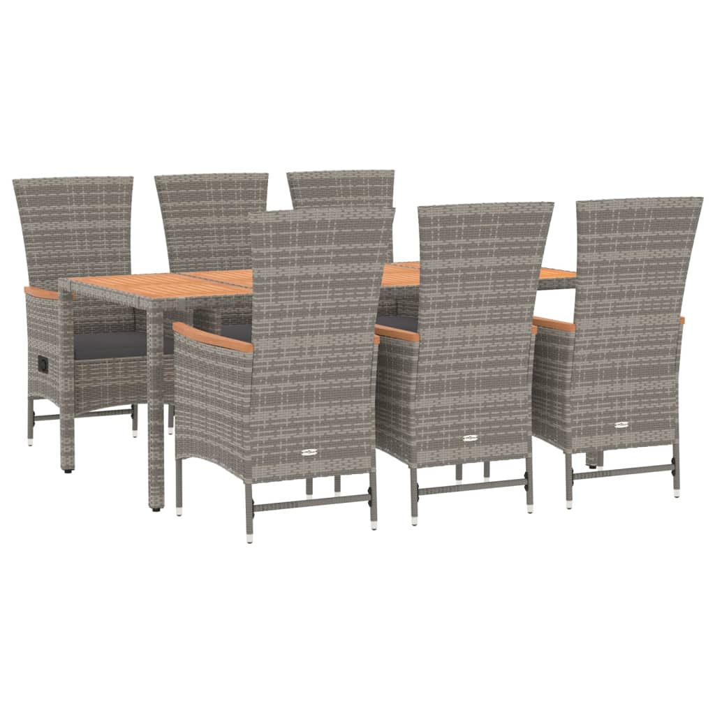 7-delige Tuinset met kussens poly rattan grijs is nu te koop bij PeponiXL, paradijselijk wonen!