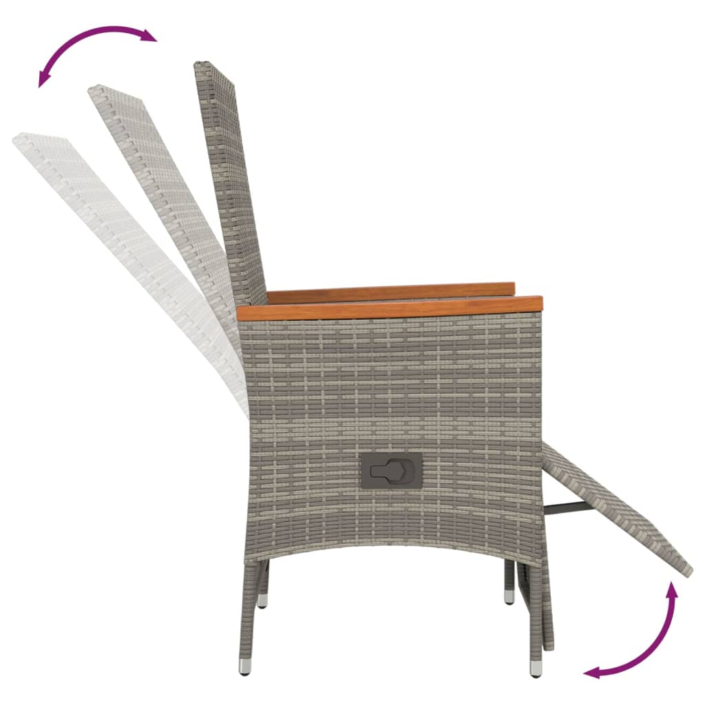 5-delige Tuinset met kussens poly rattan grijs is nu te koop bij PeponiXL, paradijselijk wonen!