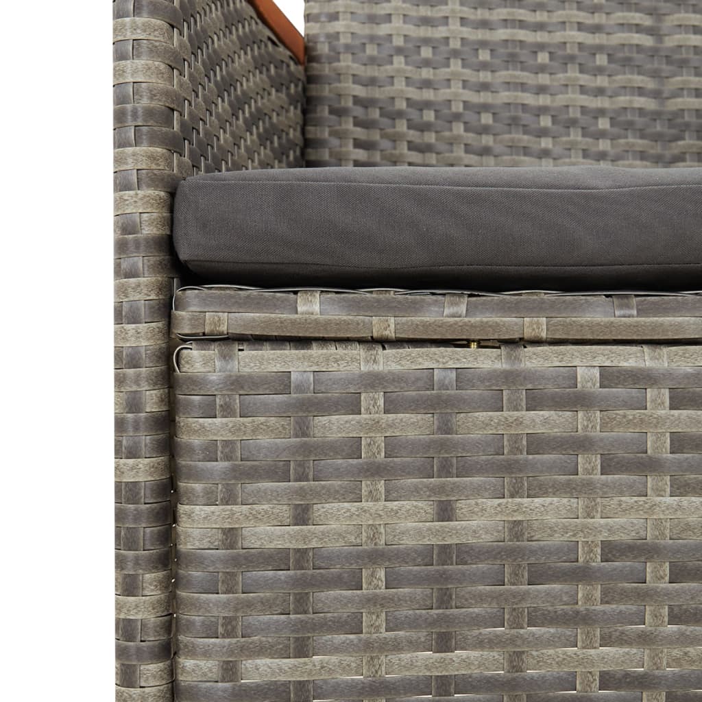 5-delige Tuinset met kussens poly rattan grijs is nu te koop bij PeponiXL, paradijselijk wonen!