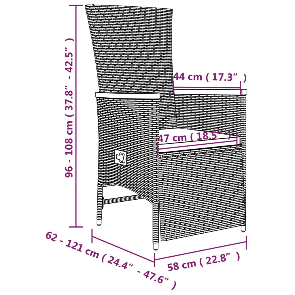 5-delige Tuinset met kussens poly rattan grijs is nu te koop bij PeponiXL, paradijselijk wonen!