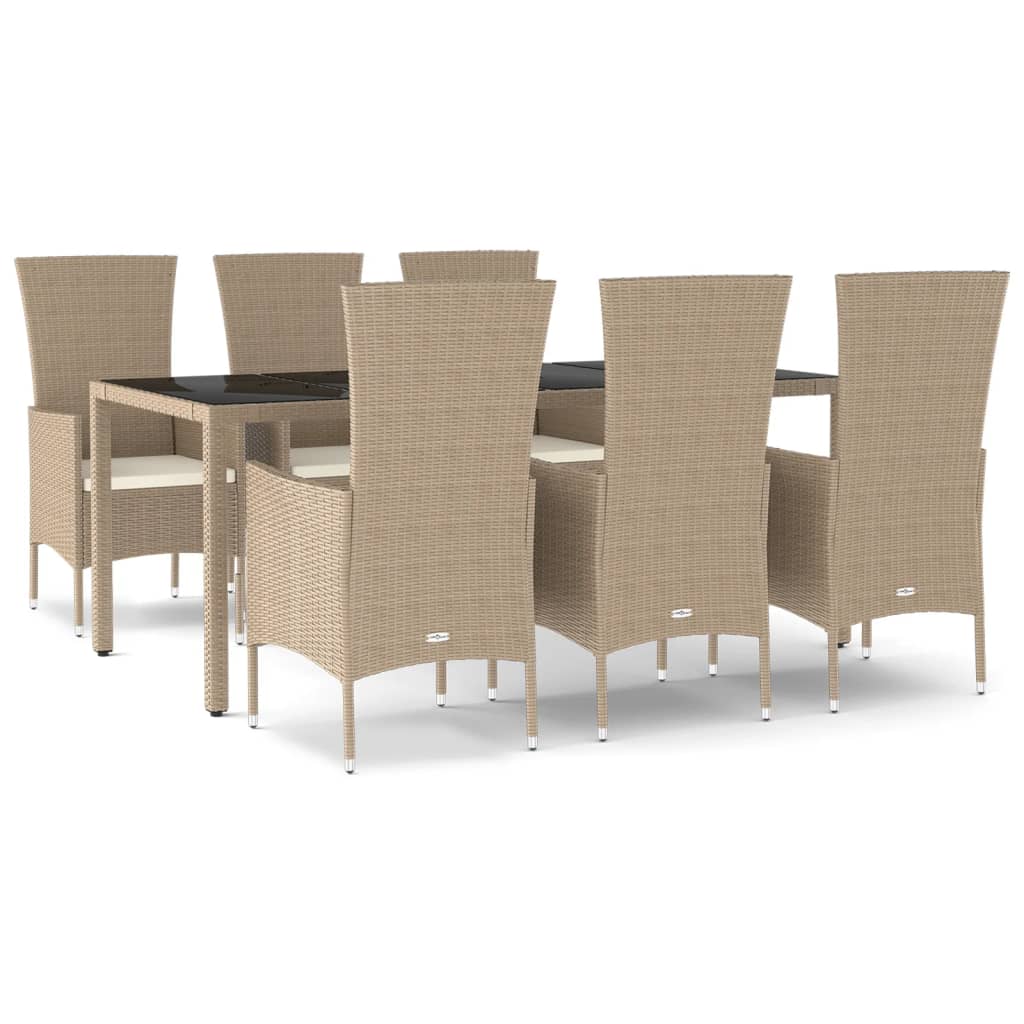 7-delige Tuinset met kussens poly rattan beige is nu te koop bij PeponiXL, paradijselijk wonen!