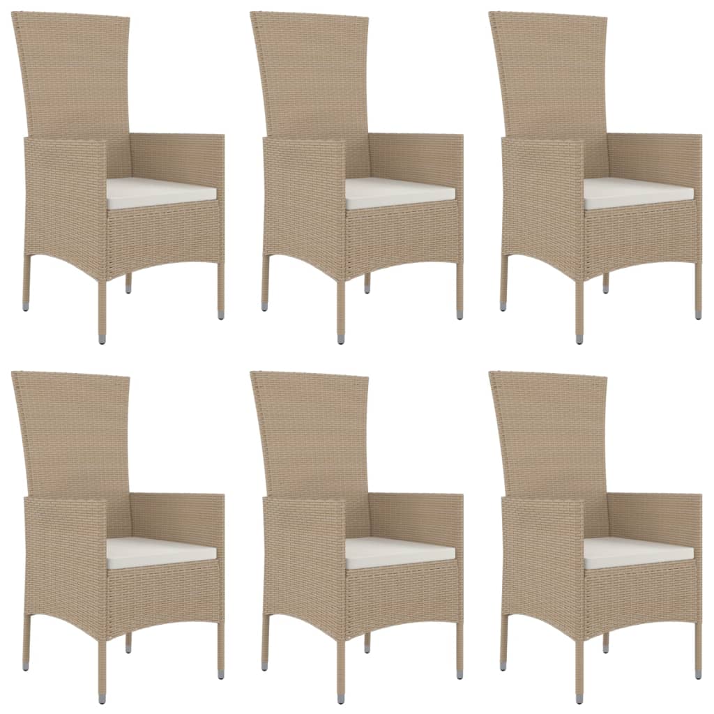 7-delige Tuinset met kussens poly rattan beige is nu te koop bij PeponiXL, paradijselijk wonen!