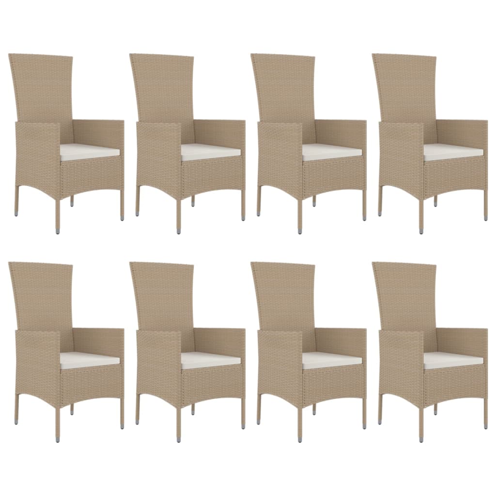 9-delige Tuinset met kussens poly rattan beige is nu te koop bij PeponiXL, paradijselijk wonen!
