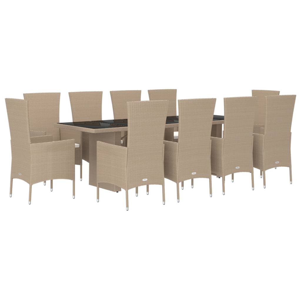 11-delige Tuinset met kussens poly rattan beige is nu te koop bij PeponiXL, paradijselijk wonen!