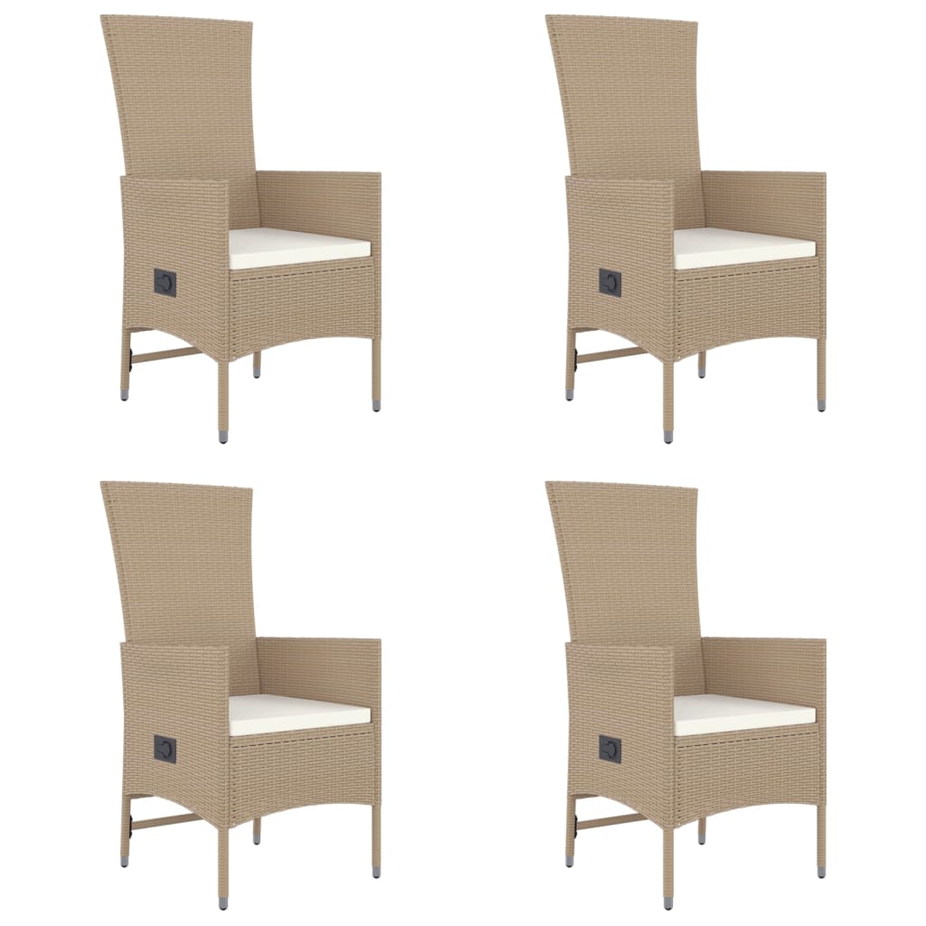 5-delige Tuinset met kussens poly rattan beige