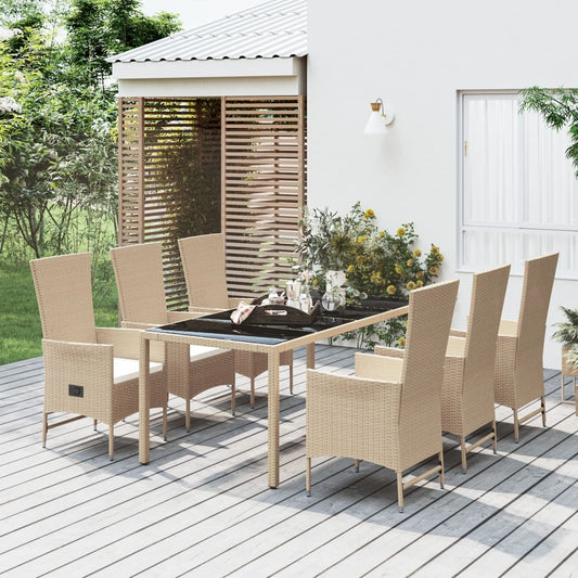 7-delige Tuinset met kussens poly rattan beige is nu te koop bij PeponiXL, paradijselijk wonen!