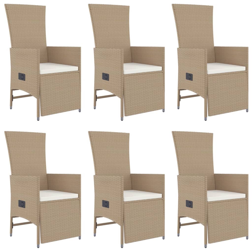 7-delige Tuinset met kussens poly rattan beige is nu te koop bij PeponiXL, paradijselijk wonen!
