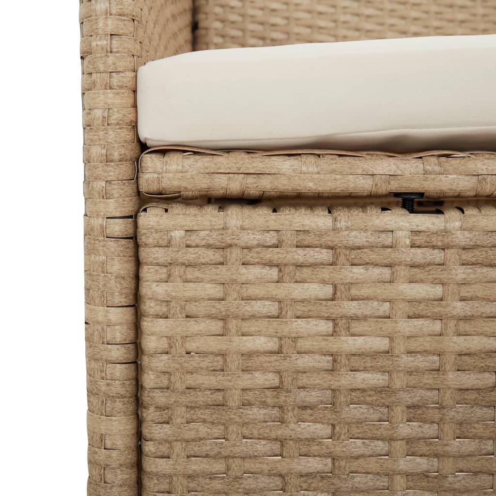 7-delige Tuinset met kussens poly rattan beige is nu te koop bij PeponiXL, paradijselijk wonen!