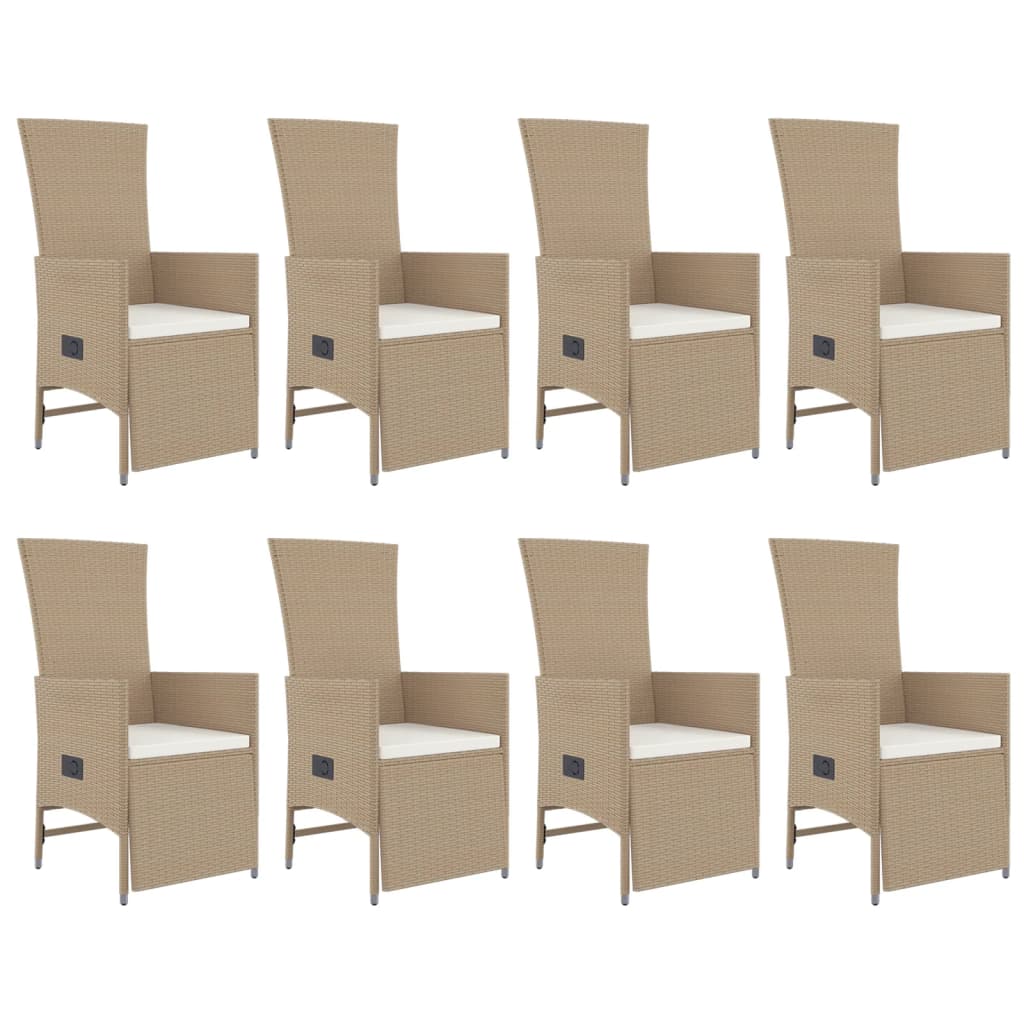 9-delige Tuinset met kussens poly rattan beige is nu te koop bij PeponiXL, paradijselijk wonen!