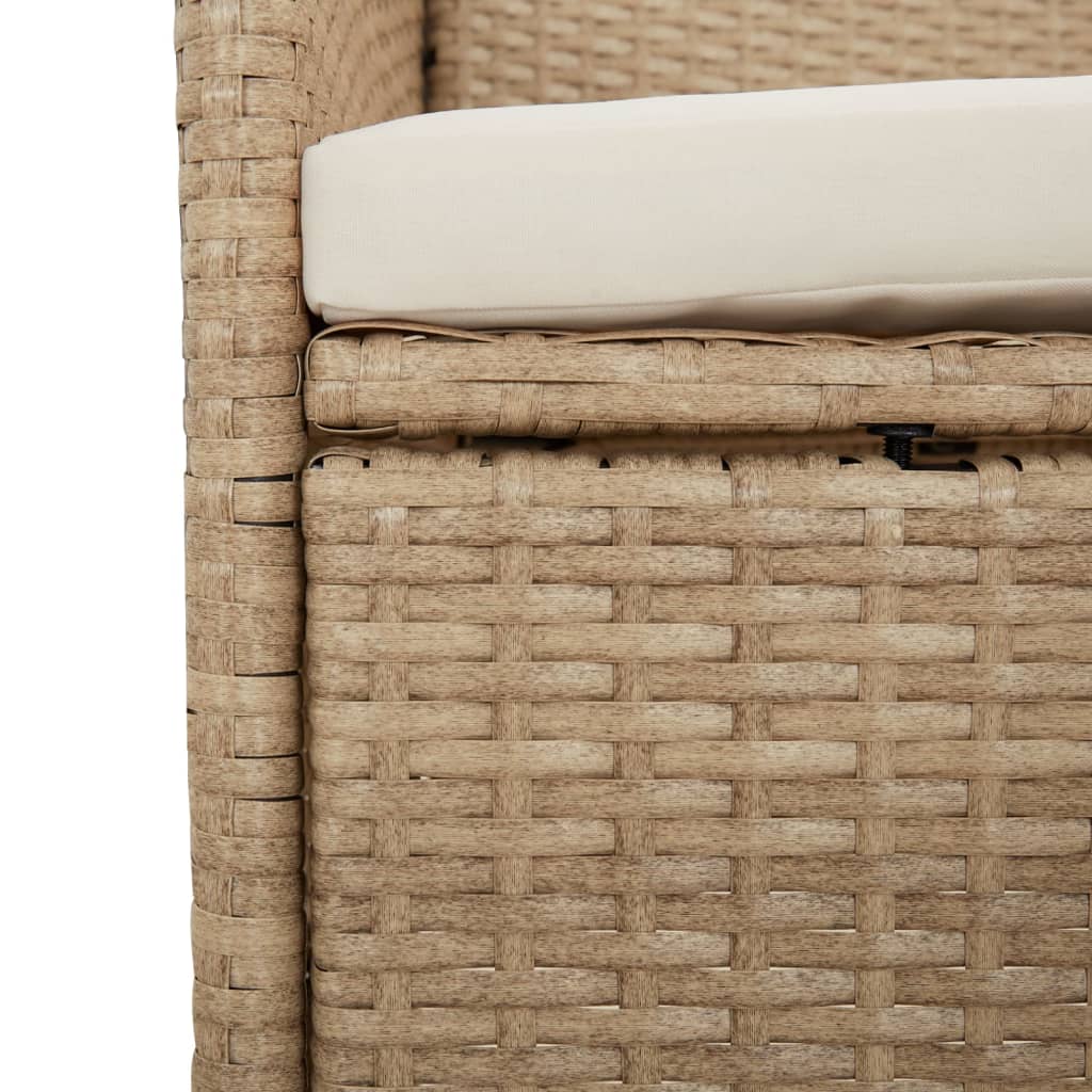 9-delige Tuinset met kussens poly rattan beige is nu te koop bij PeponiXL, paradijselijk wonen!