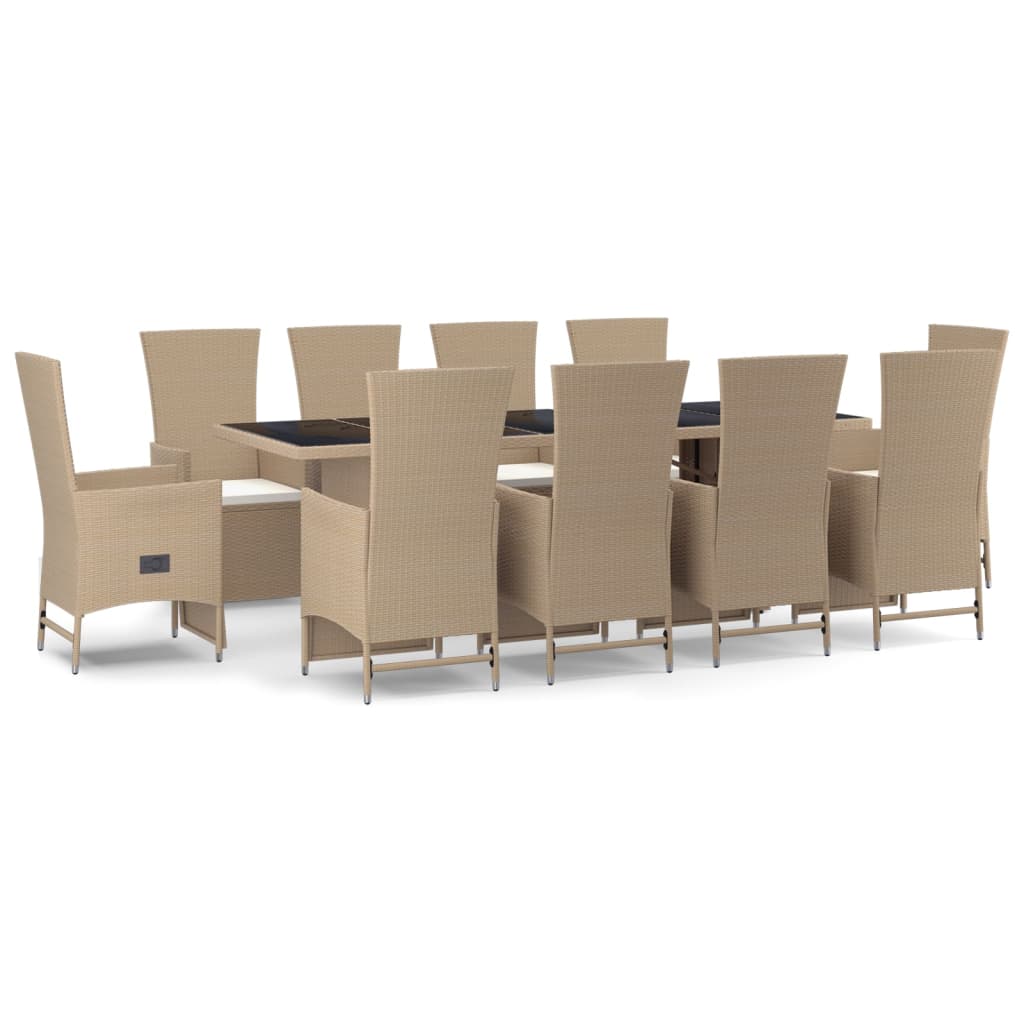 11-delige Tuinset met kussens poly rattan beige is nu te koop bij PeponiXL, paradijselijk wonen!