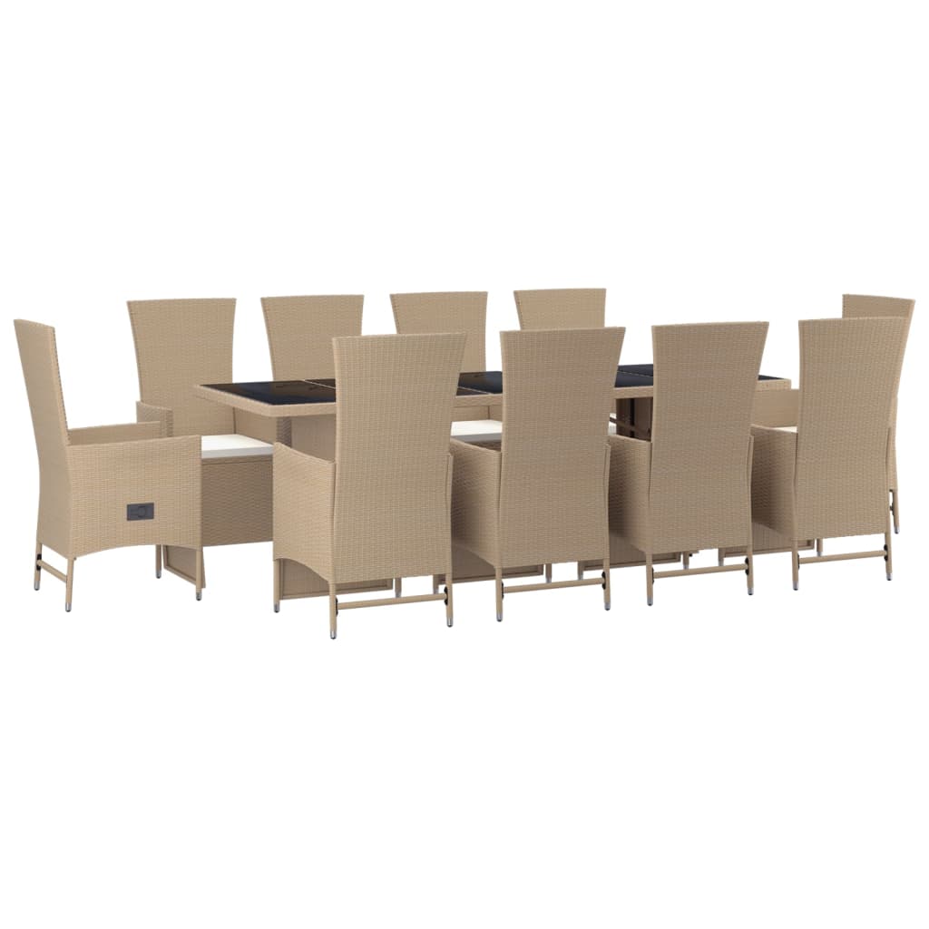 11-delige Tuinset met kussens poly rattan beige is nu te koop bij PeponiXL, paradijselijk wonen!