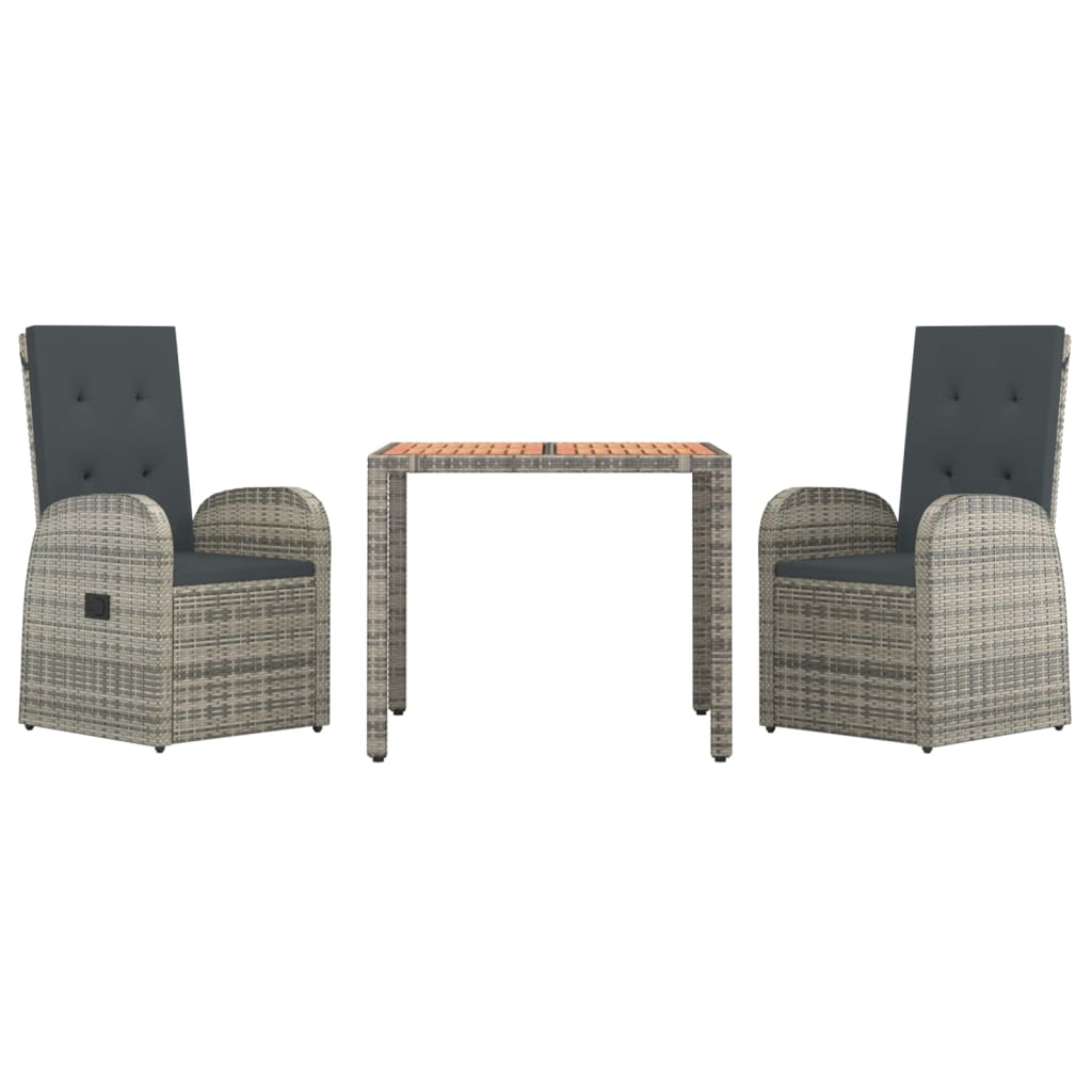 3-delige Tuinset met kussens poly rattan grijs is nu te koop bij PeponiXL, paradijselijk wonen!