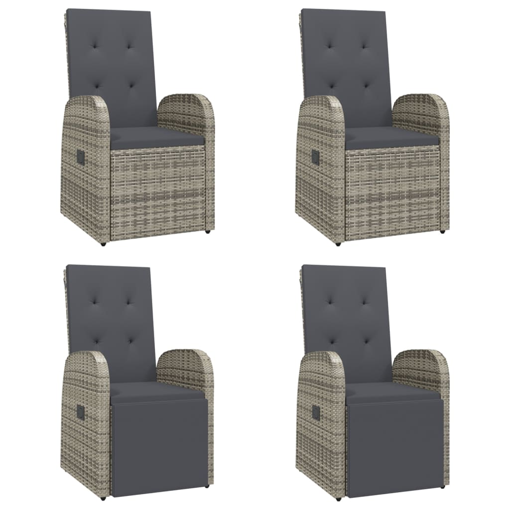 5-delige Tuinset met kussens poly rattan grijs is nu te koop bij PeponiXL, paradijselijk wonen!