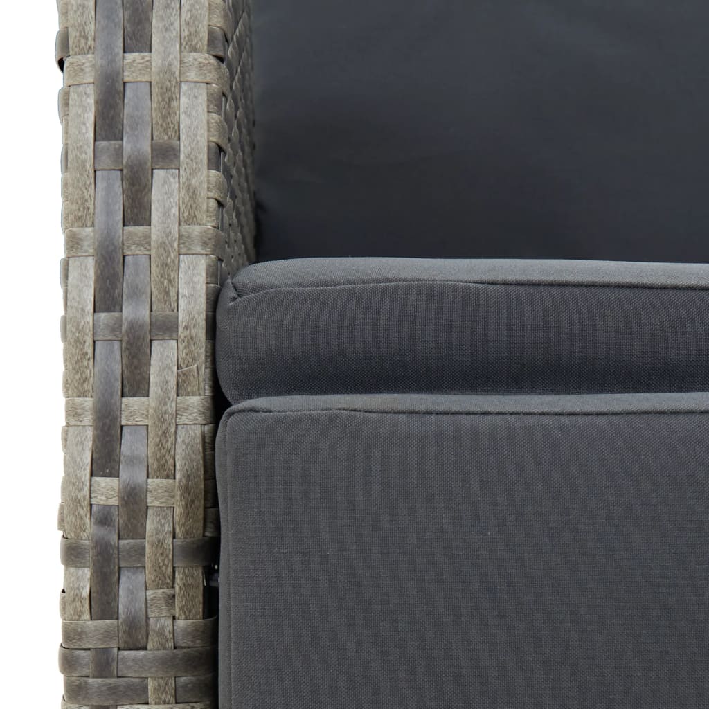 5-delige Tuinset met kussens poly rattan grijs is nu te koop bij PeponiXL, paradijselijk wonen!