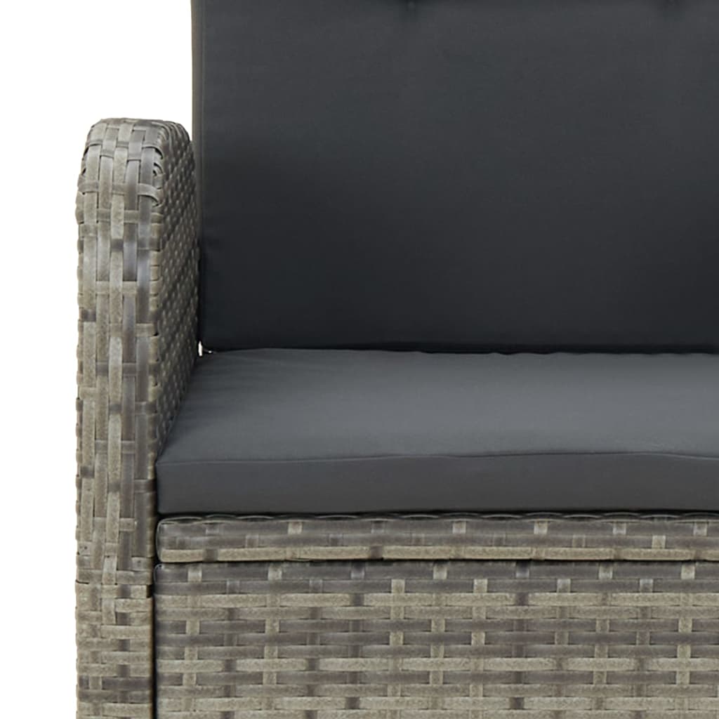 5-delige Tuinset met kussens poly rattan grijs is nu te koop bij PeponiXL, paradijselijk wonen!