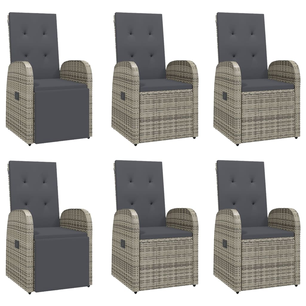 7-delige Tuinset met kussens poly rattan grijs is nu te koop bij PeponiXL, paradijselijk wonen!