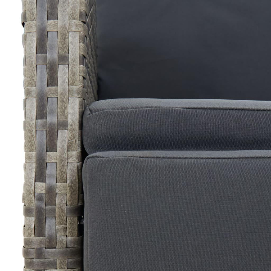 7-delige Tuinset met kussens poly rattan grijs is nu te koop bij PeponiXL, paradijselijk wonen!