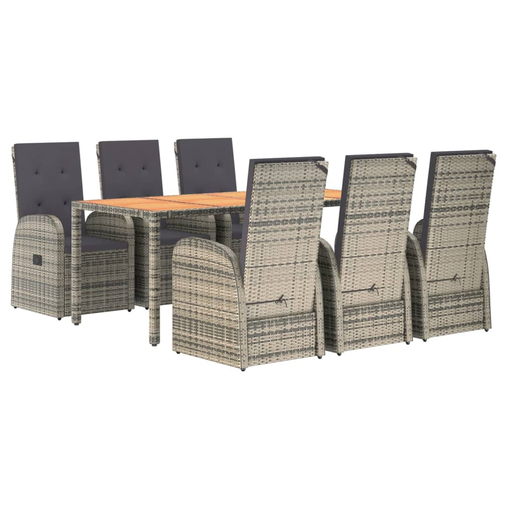7-delige Tuinset met kussens poly rattan grijs is nu te koop bij PeponiXL, paradijselijk wonen!