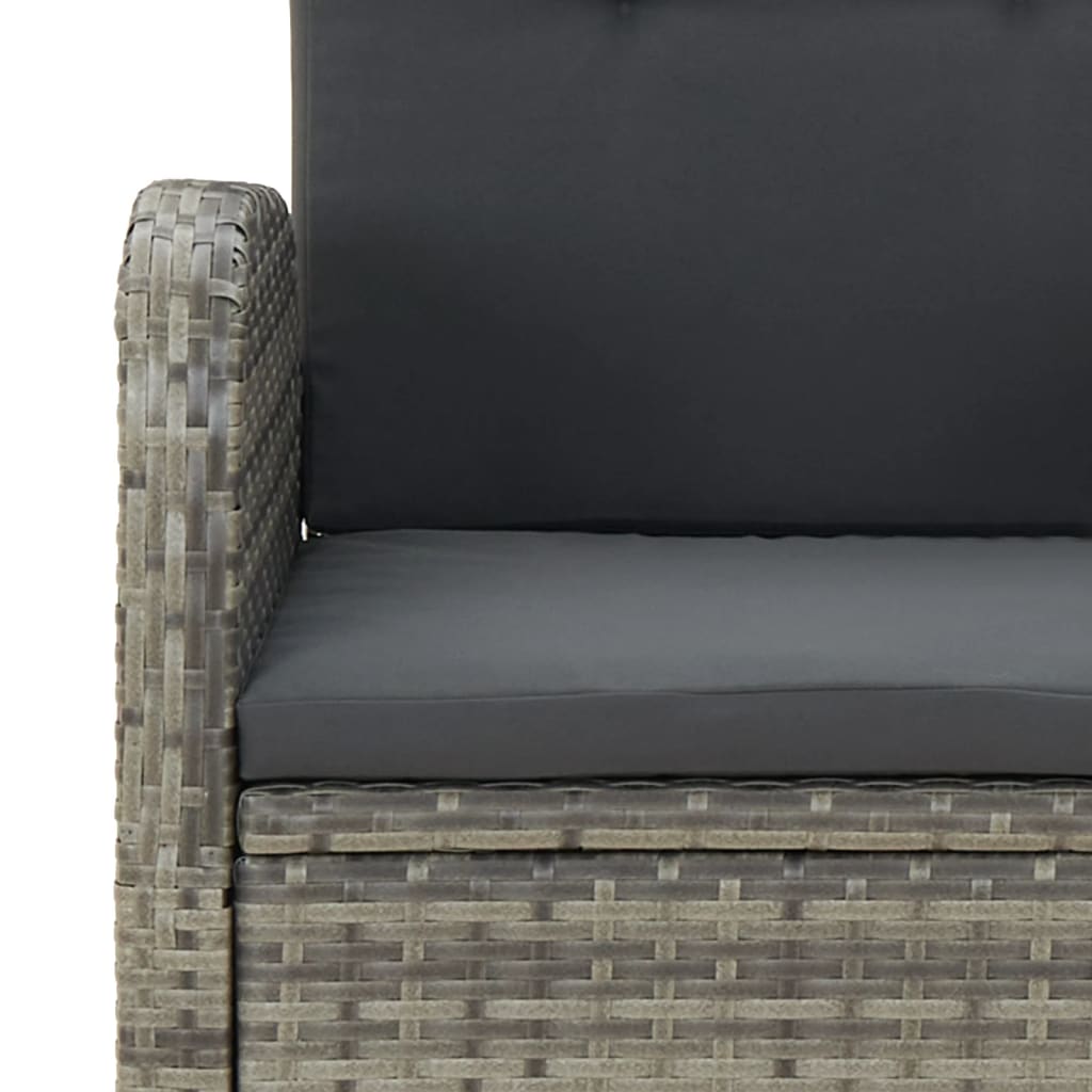 9-delige Tuinset met kussens poly rattan grijs is nu te koop bij PeponiXL, paradijselijk wonen!