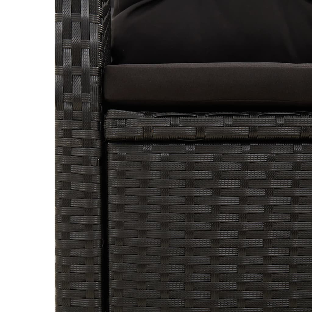 3-delige Tuinset met kussens poly rattan zwart is nu te koop bij PeponiXL, paradijselijk wonen!