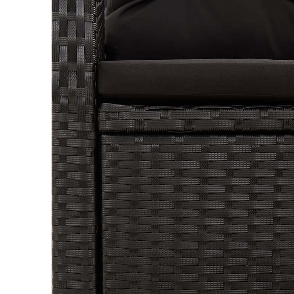 5-delige Tuinset met kussens poly rattan zwart is nu te koop bij PeponiXL, paradijselijk wonen!