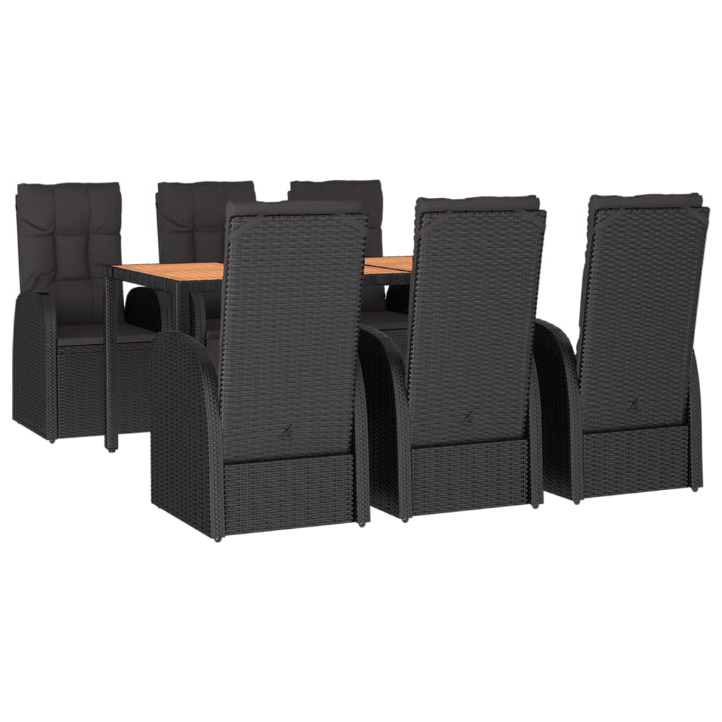 7-delige Tuinset met kussens poly rattan zwart is nu te koop bij PeponiXL, paradijselijk wonen!