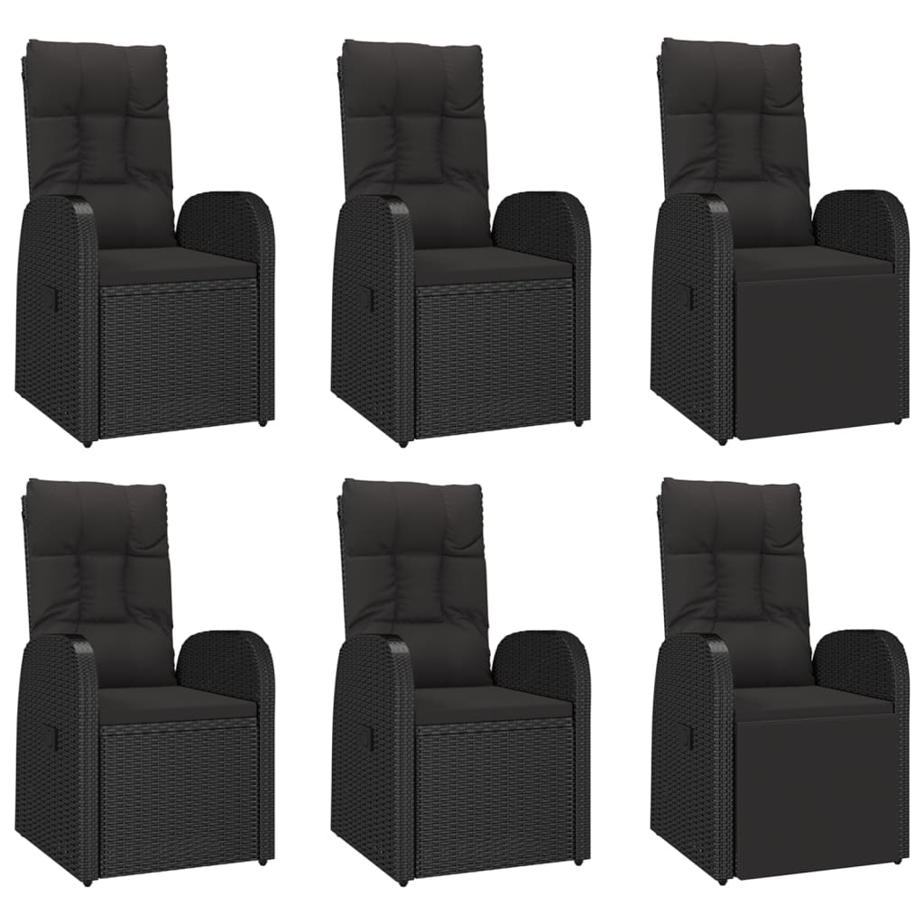 7-delige Tuinset met kussens poly rattan zwart is nu te koop bij PeponiXL, paradijselijk wonen!