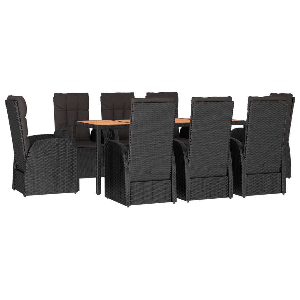 9-delige Tuinset poly rattan zwart is nu te koop bij PeponiXL, paradijselijk wonen!