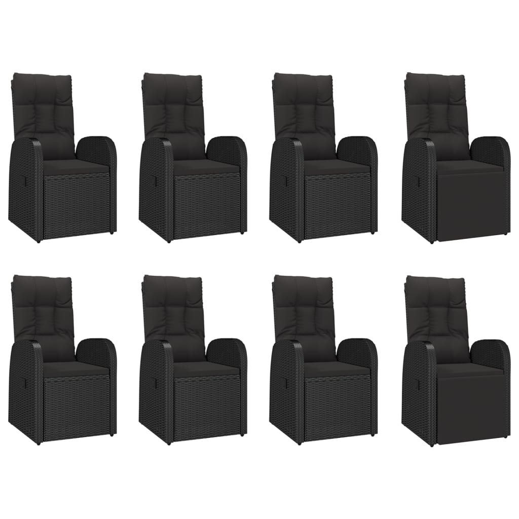 9-delige Tuinset poly rattan zwart is nu te koop bij PeponiXL, paradijselijk wonen!