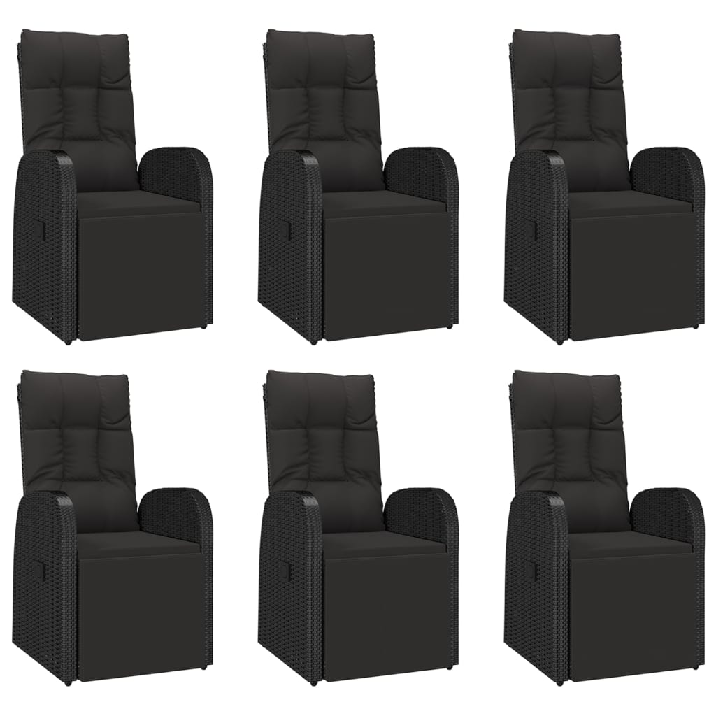 7-delige Tuinset poly rattan en massief acaciahout zwart is nu te koop bij PeponiXL, paradijselijk wonen!