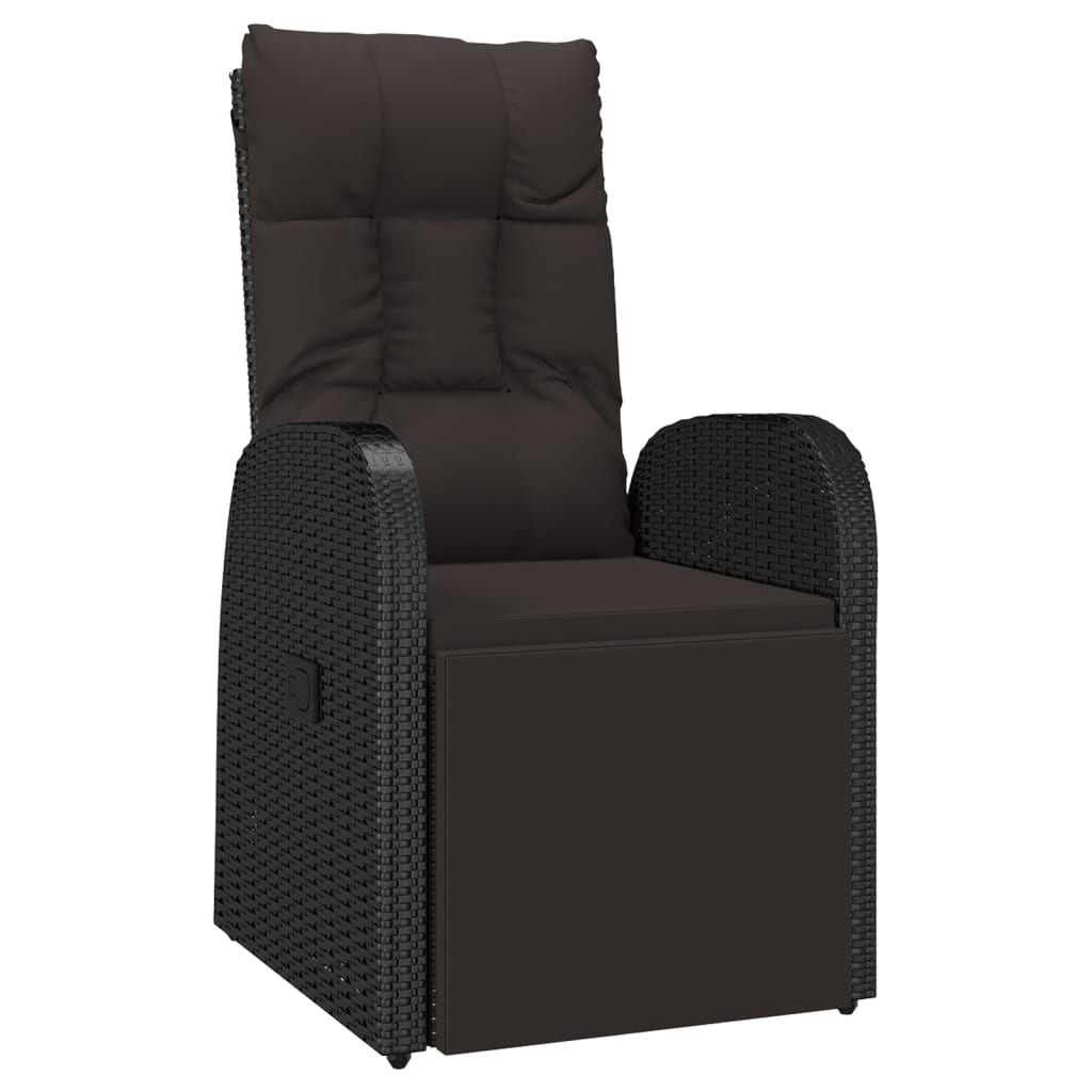 2-delige Loungeset poly rattan en massief acaciahout zwart is nu te koop bij PeponiXL, paradijselijk wonen!