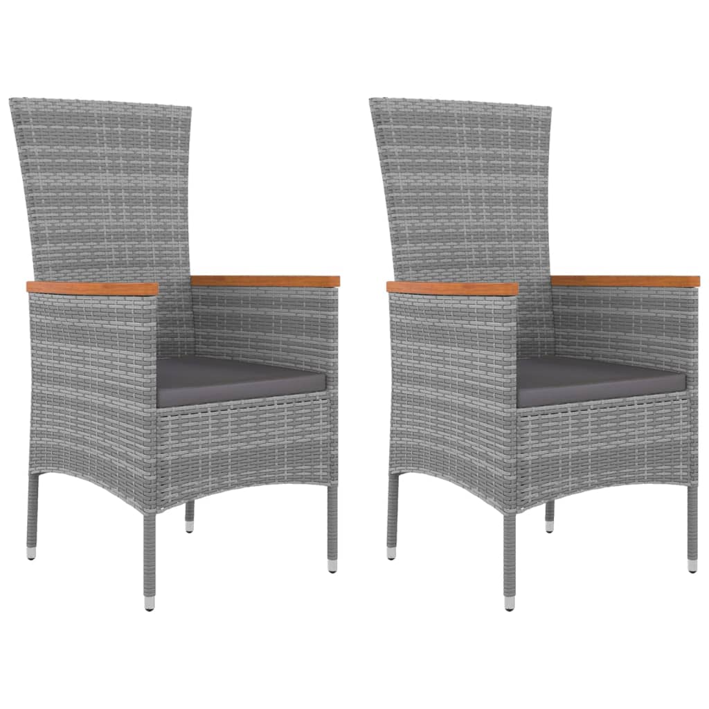 3-delige Loungeset poly rattan en massief acaciahout grijs is nu te koop bij PeponiXL, paradijselijk wonen!