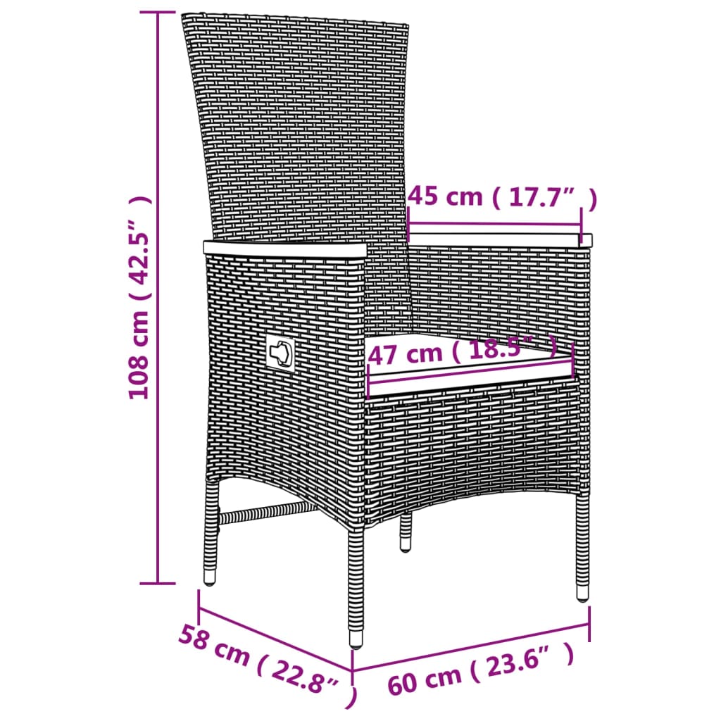 3-delige Loungeset poly rattan en massief acaciahout grijs is nu te koop bij PeponiXL, paradijselijk wonen!