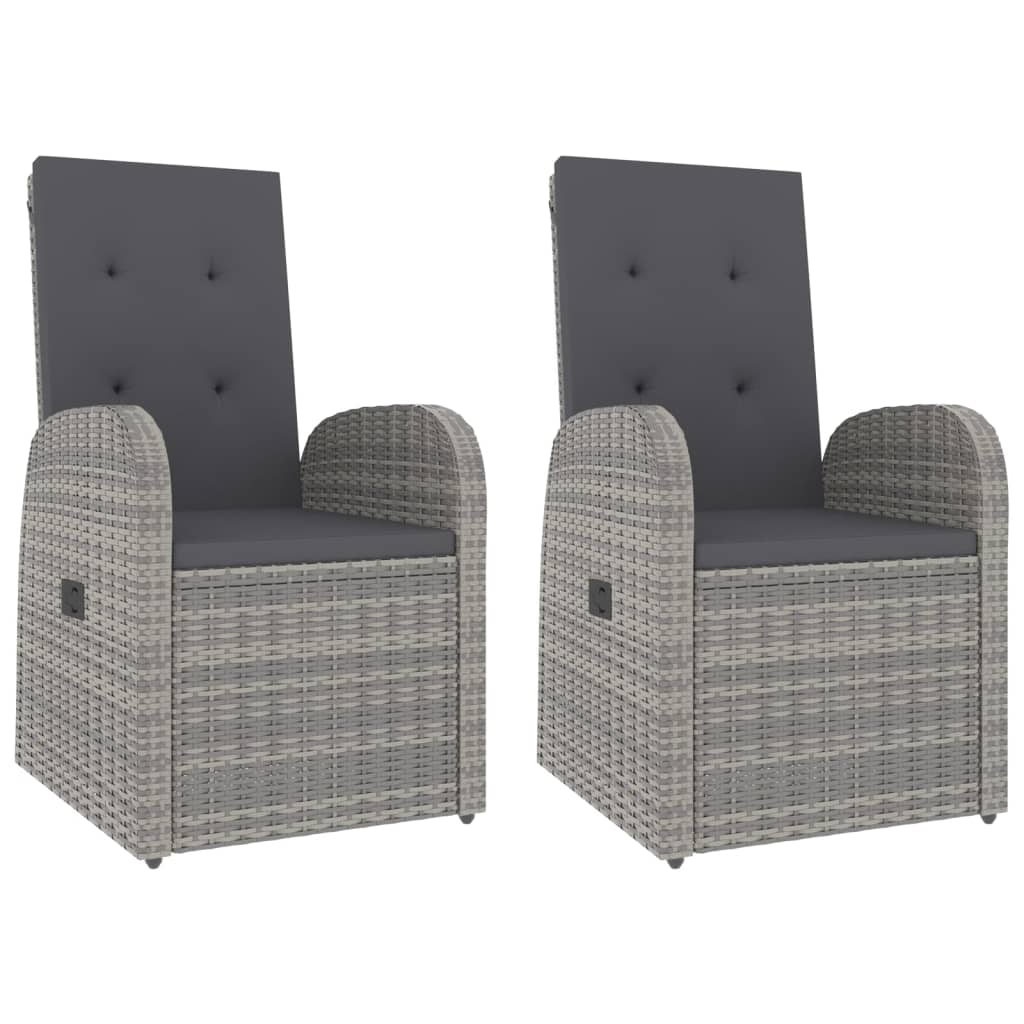 3-delige Loungeset poly rattan en massief acaciahout grijs is nu te koop bij PeponiXL, paradijselijk wonen!
