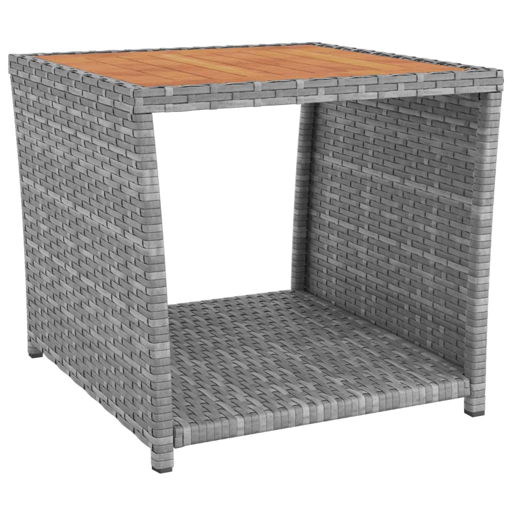 3-delige Loungeset poly rattan en massief acaciahout grijs is nu te koop bij PeponiXL, paradijselijk wonen!