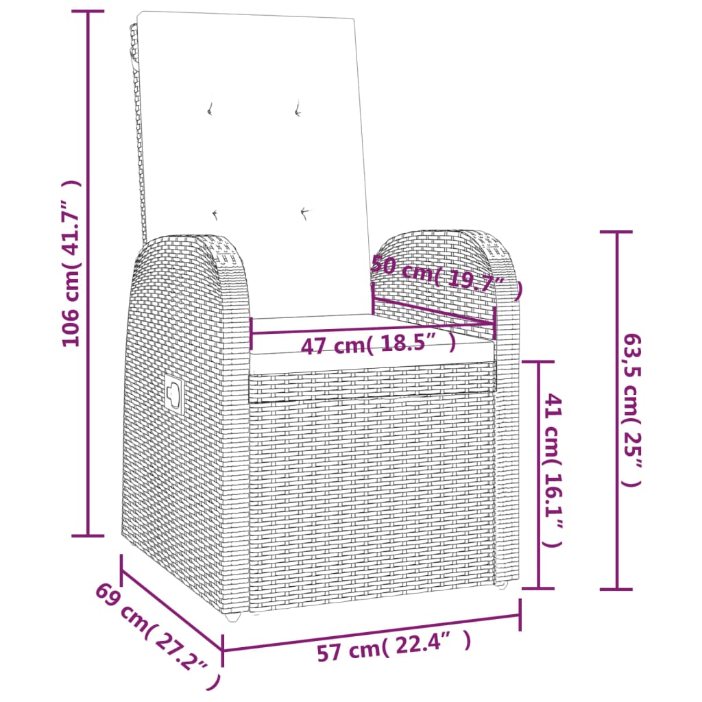 3-delige Loungeset poly rattan en massief acaciahout grijs is nu te koop bij PeponiXL, paradijselijk wonen!