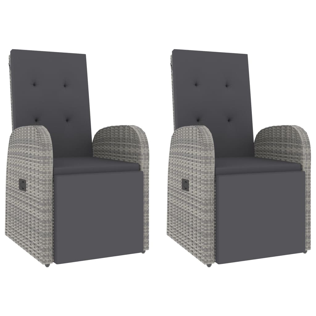 3-delige Loungeset poly rattan en massief acaciahout grijs is nu te koop bij PeponiXL, paradijselijk wonen!