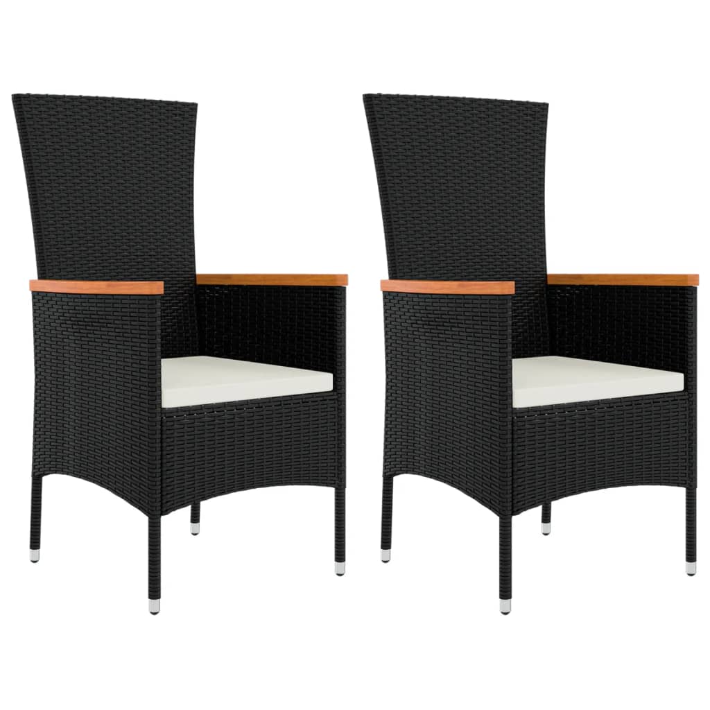 3-delige Loungeset poly rattan en staal zwart is nu te koop bij PeponiXL, paradijselijk wonen!