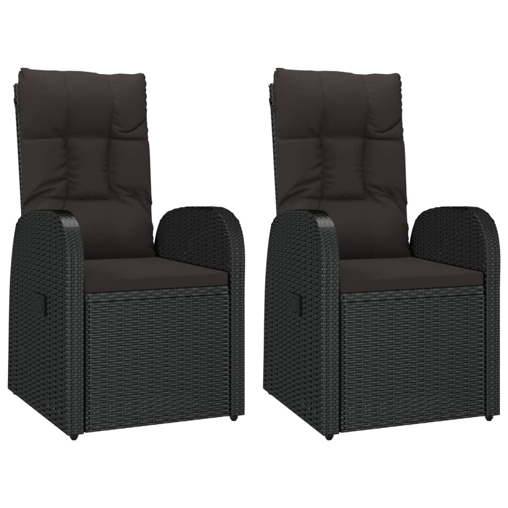 3-delige Loungeset poly rattan en staal zwart is nu te koop bij PeponiXL, paradijselijk wonen!