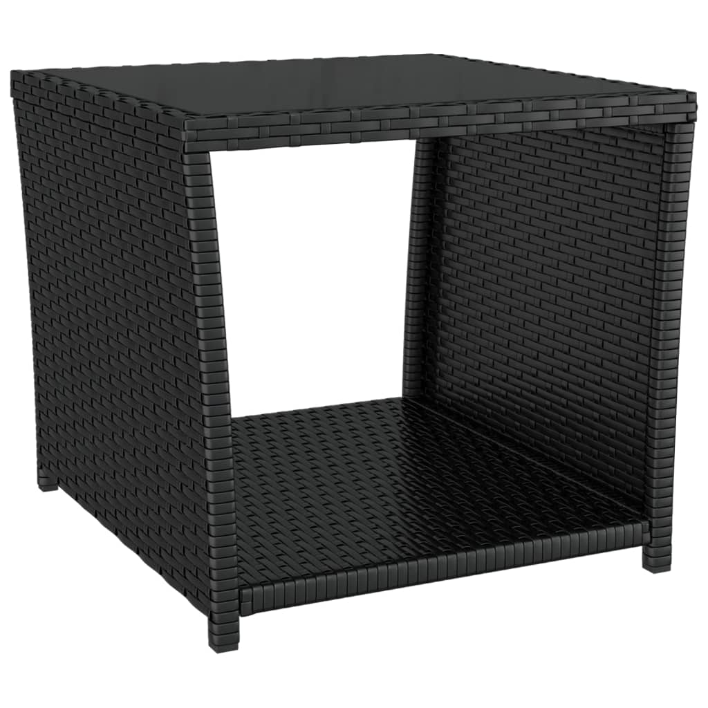 3-delige Loungeset poly rattan en staal zwart is nu te koop bij PeponiXL, paradijselijk wonen!