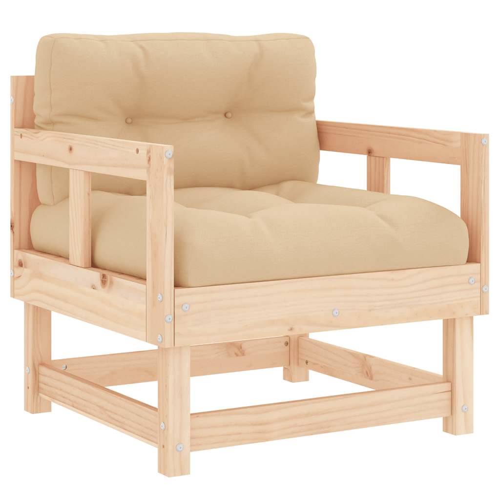 Tuinstoelen 2 st met kussens massief grenenhout is nu te koop bij PeponiXL, paradijselijk wonen!