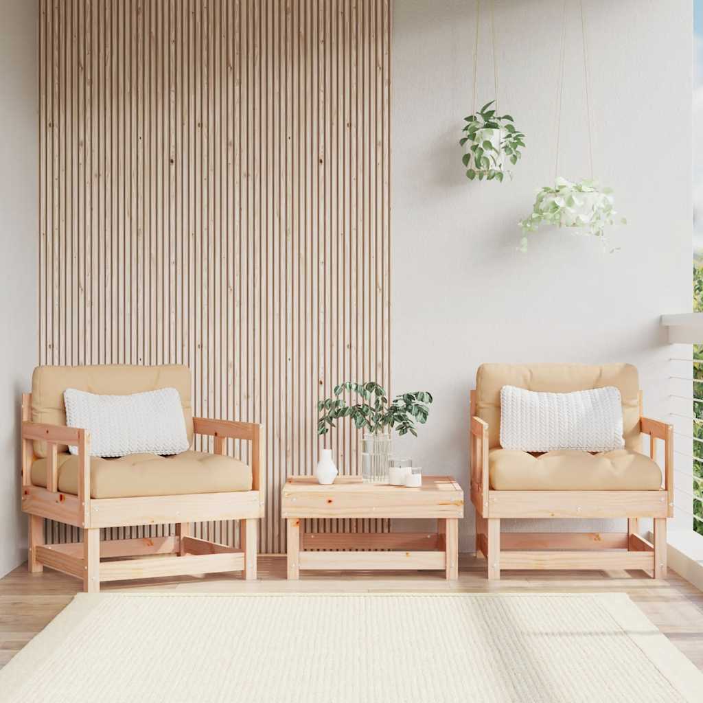 Tuinstoelen 2 st met kussens massief grenenhout is nu te koop bij PeponiXL, paradijselijk wonen!